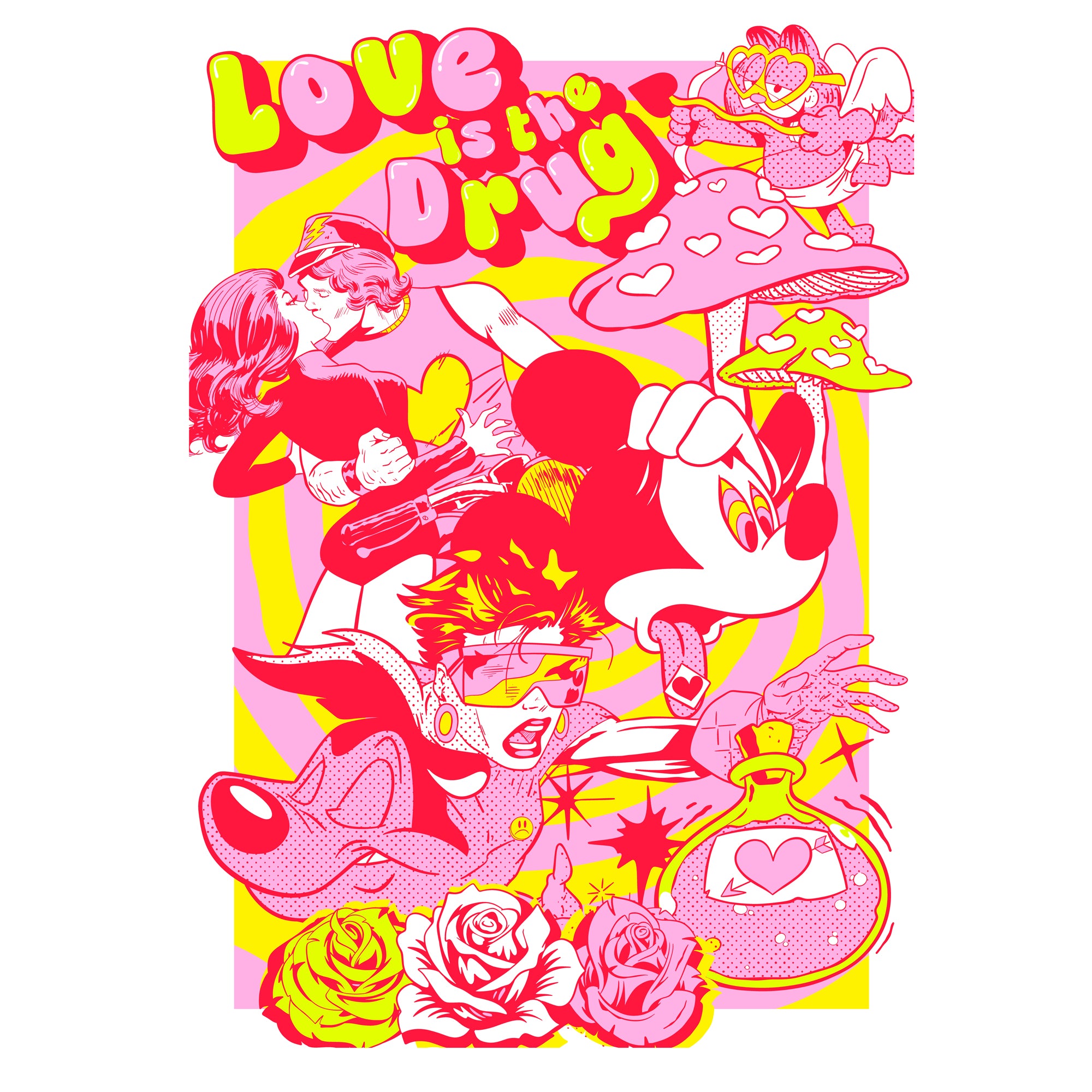Love is the Drug "Hand Embellished" A0 Art Print