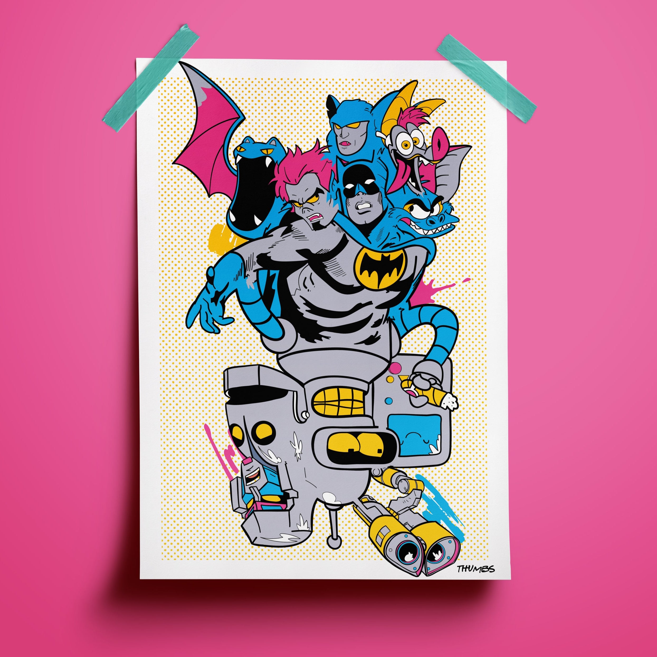 Self Loathing Bats & Bots "Seconds" Art Print - A2 Size