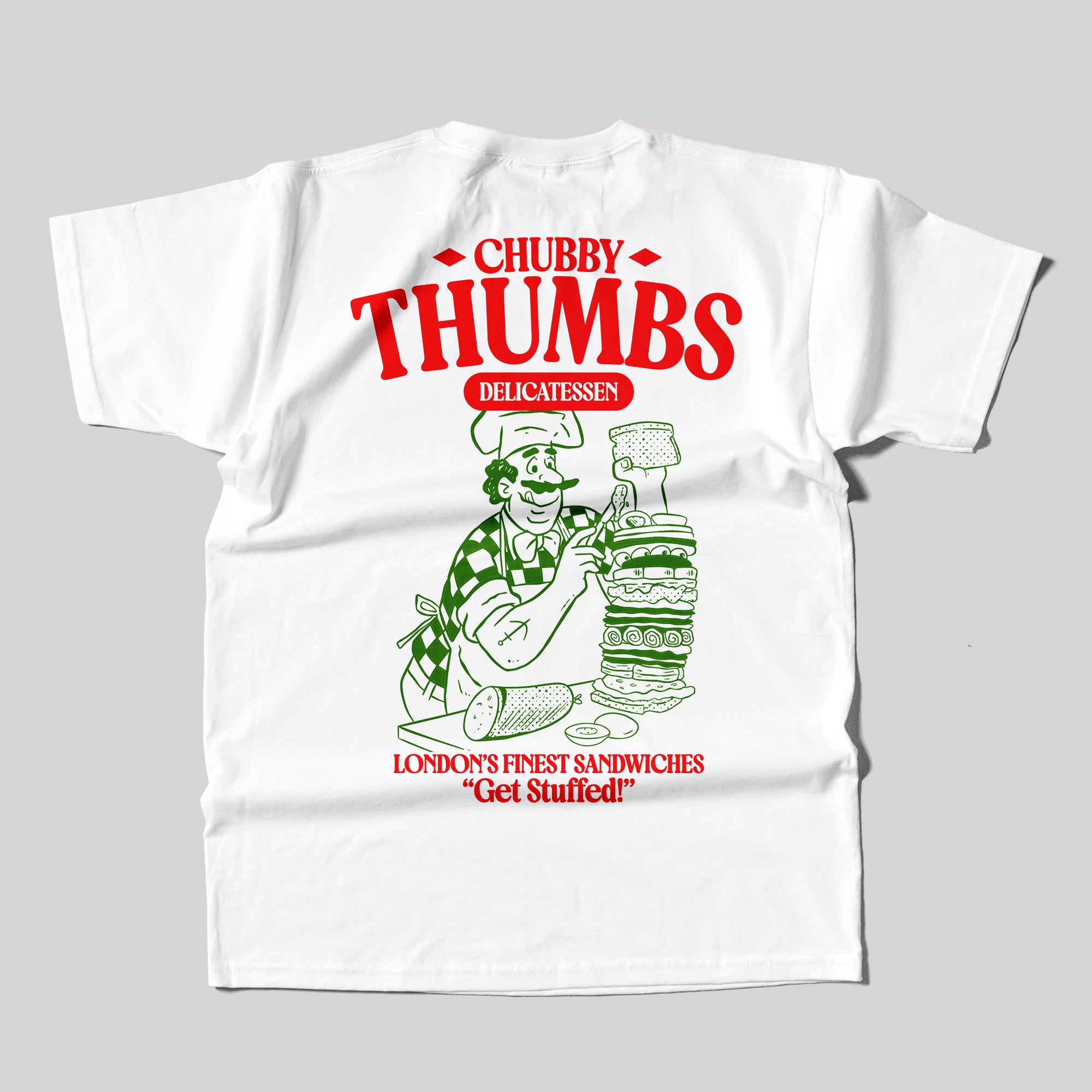 Chubby Thumbs Deli T-Shirt in White