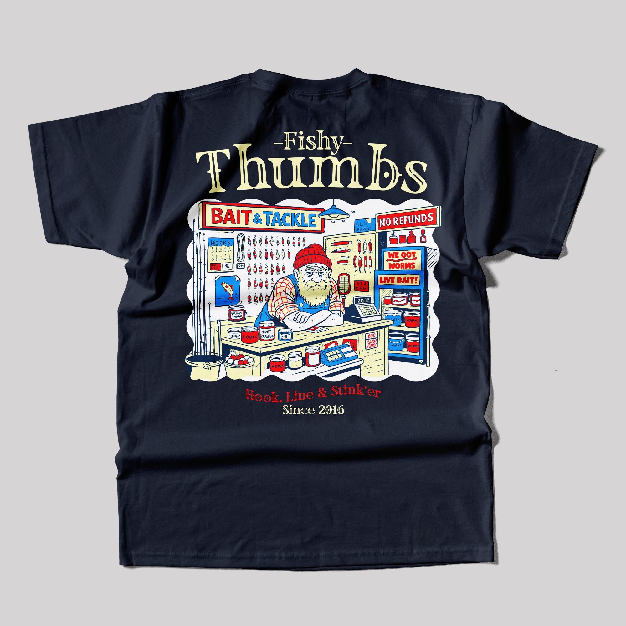 Fishy Thumbs T-Shirt in Navy