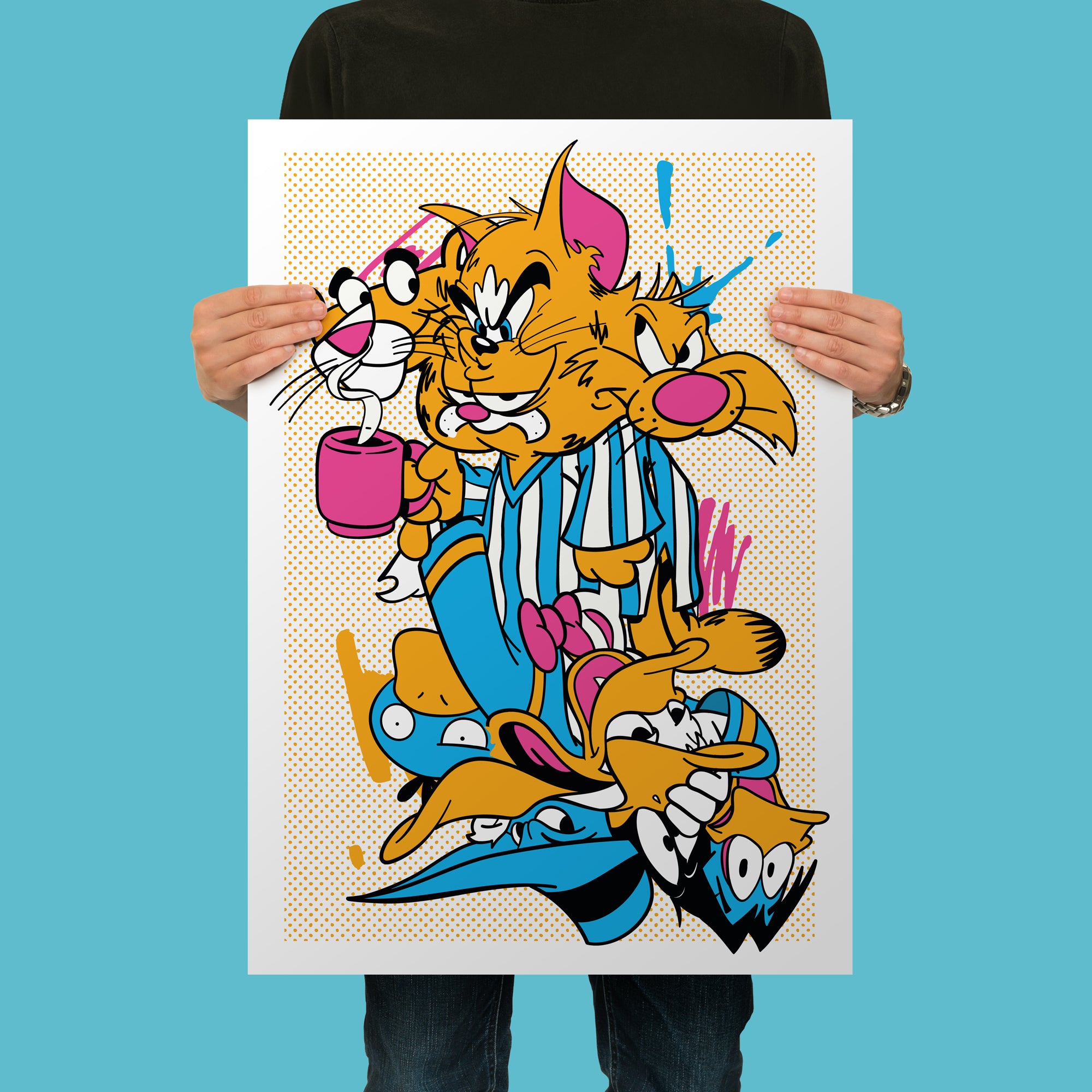 Self Loathing Cats & Quacks "Seconds" Art Print - A1 Size
