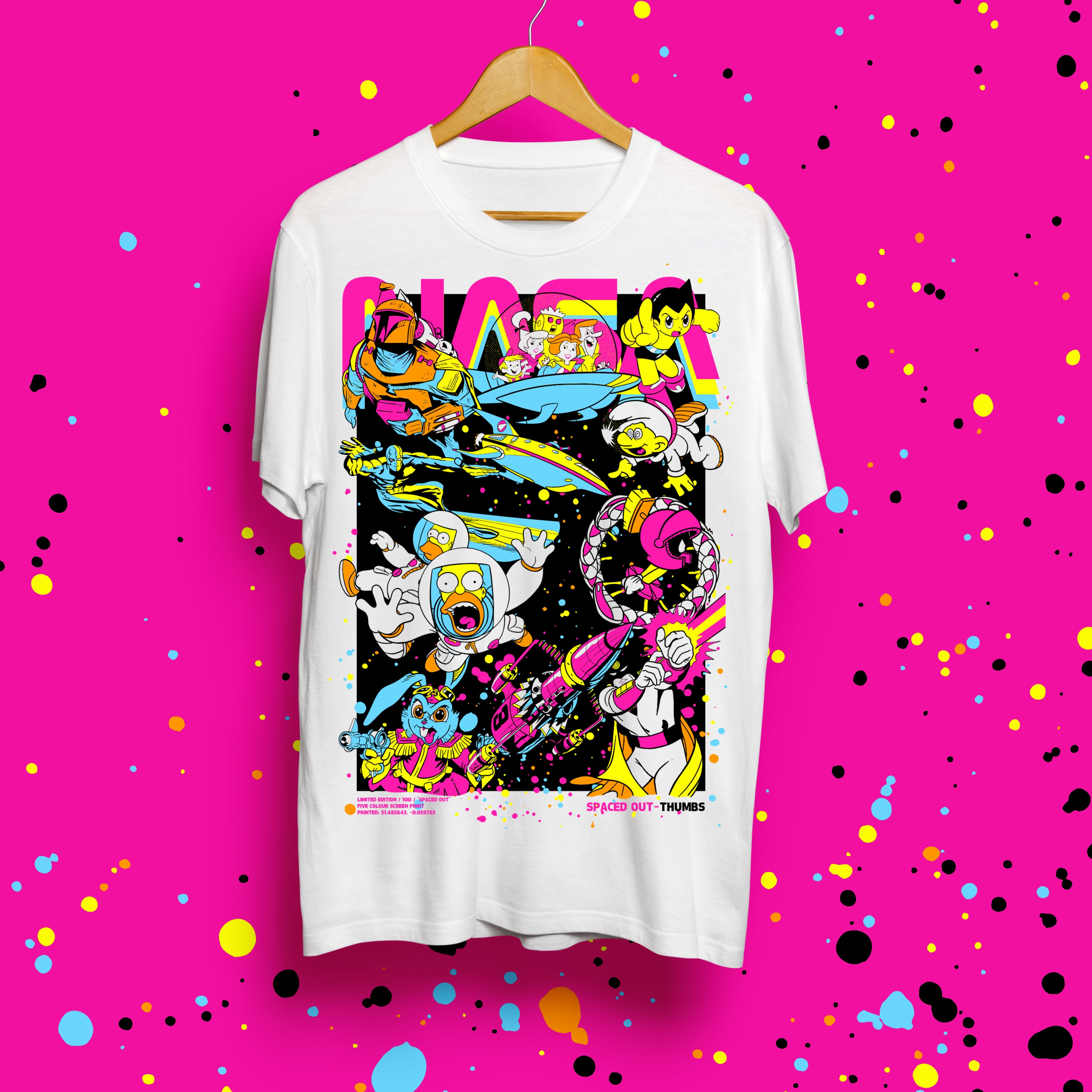 Spaced Out Front Print T-Shirt