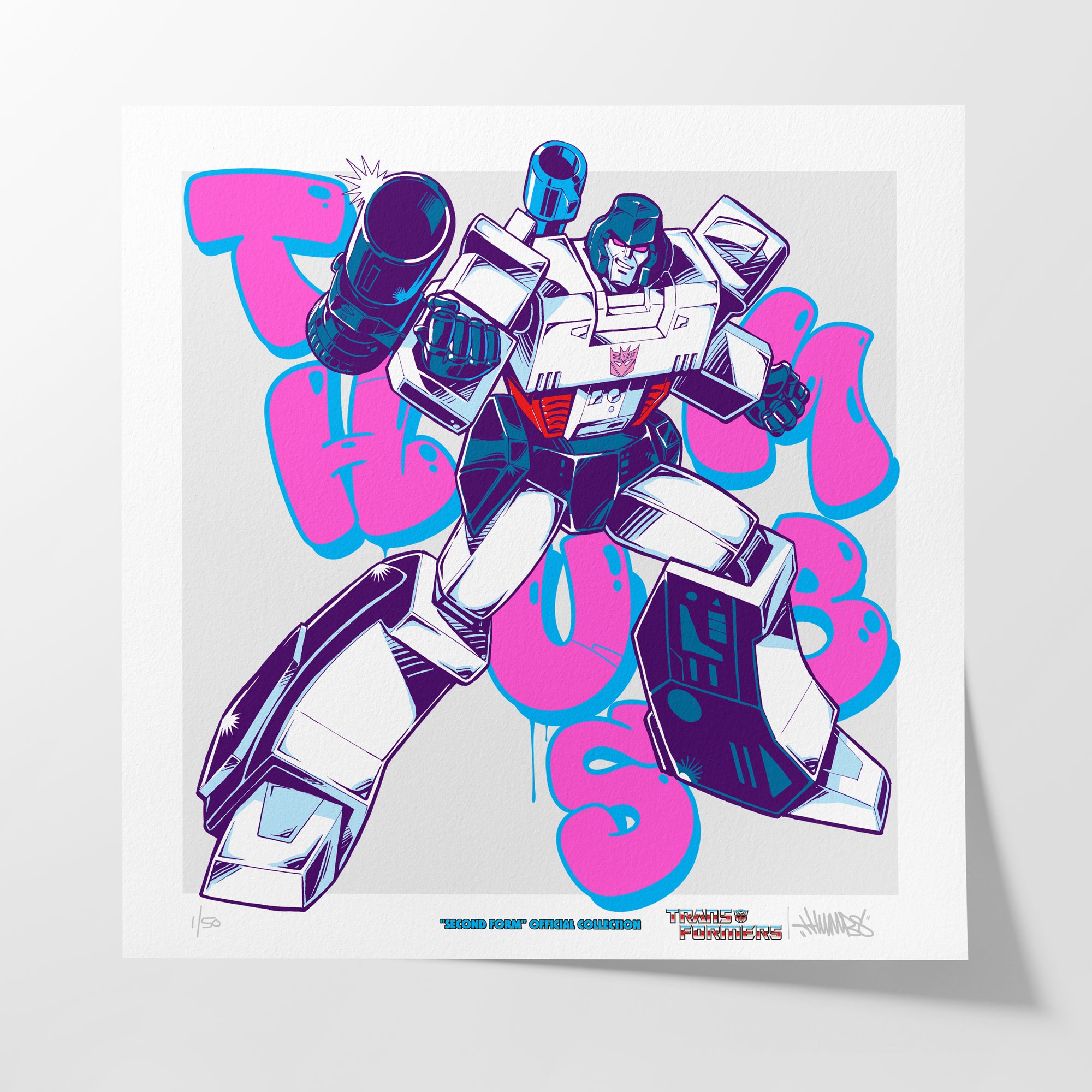 Transfomers x Thumbs Megatron Aerosol Giclee Art Print