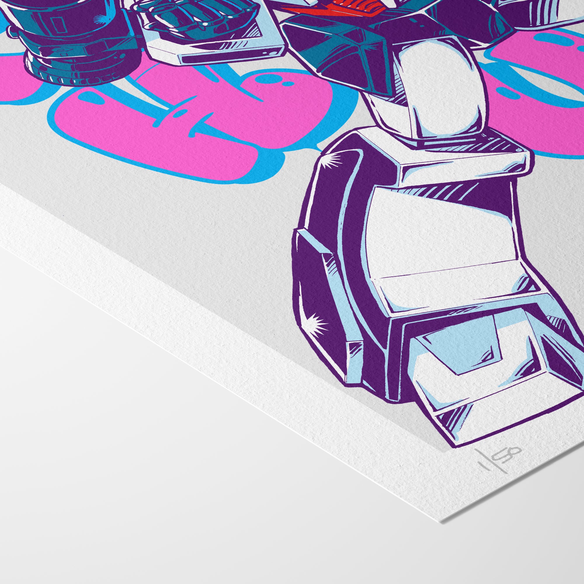 Transfomers x Thumbs Megatron Aerosol Giclee Art Print