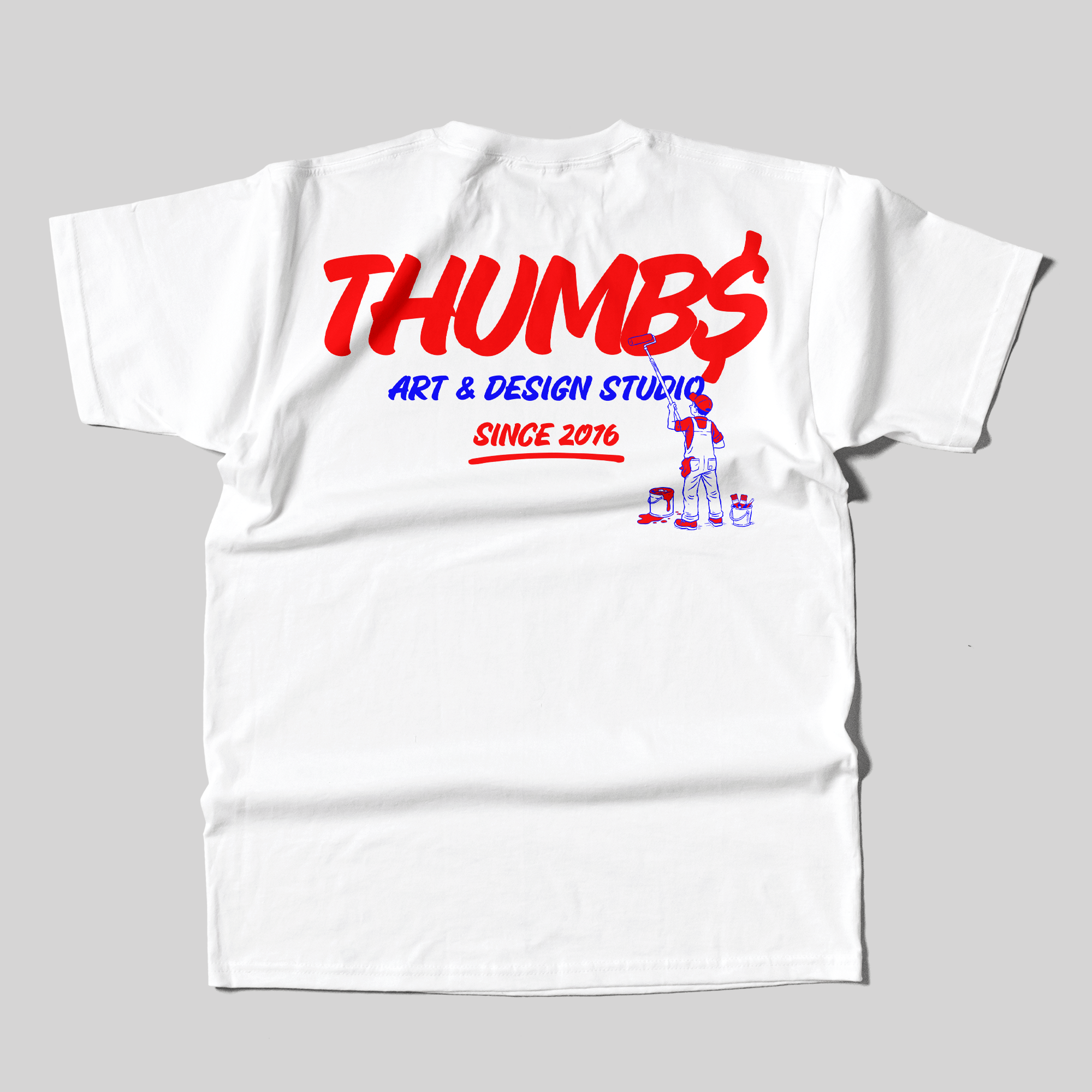 Thumbs Sign Painter T-Shirt in White