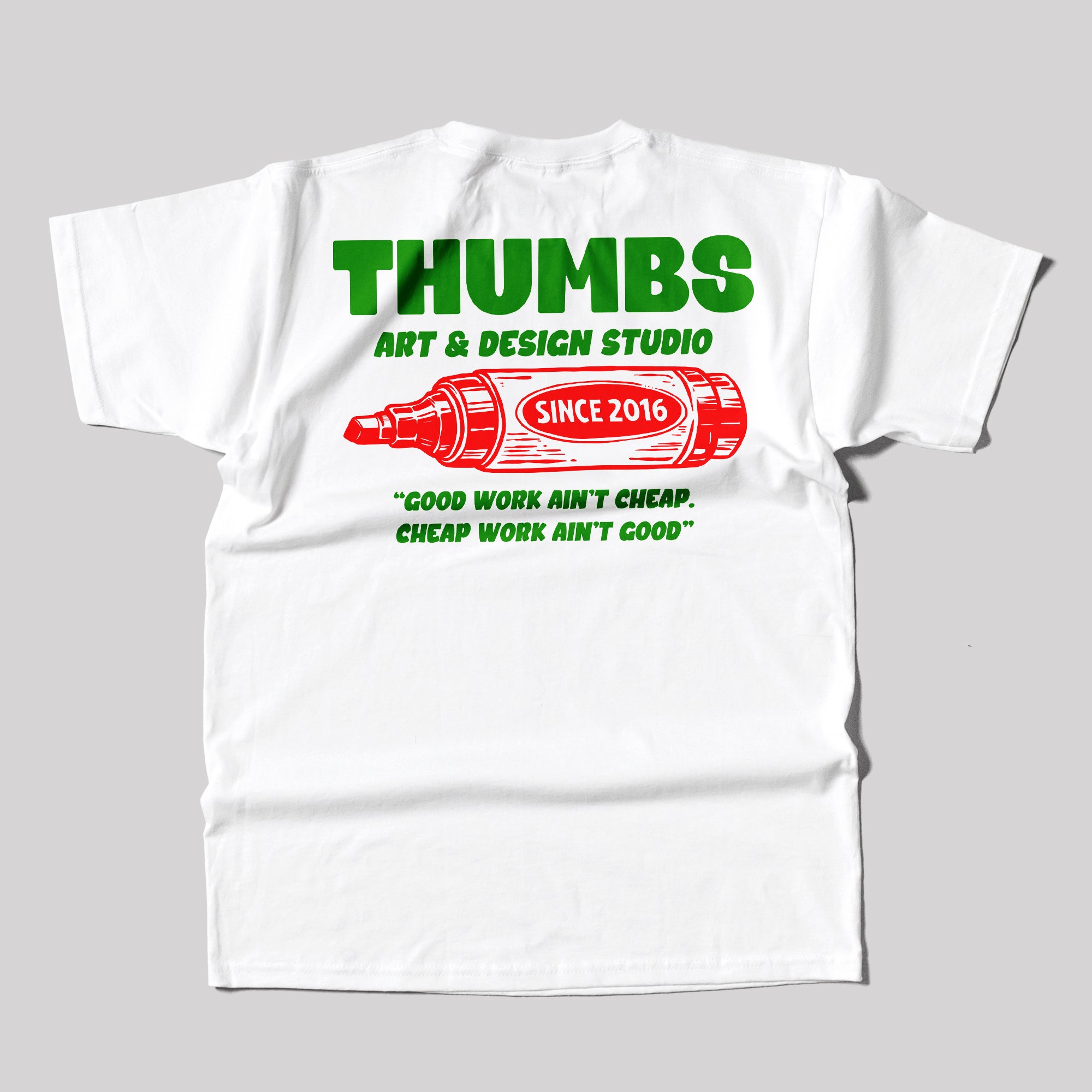 Thumbs Permanent T-Shirt in White