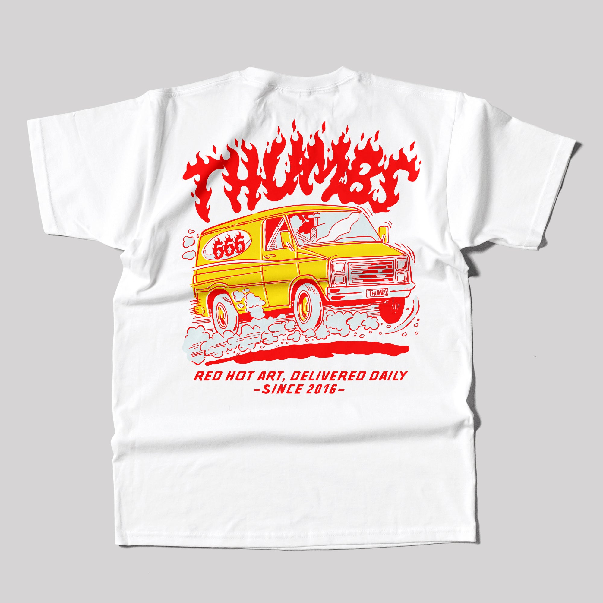 Thumbs Red Hot T-Shirt in White