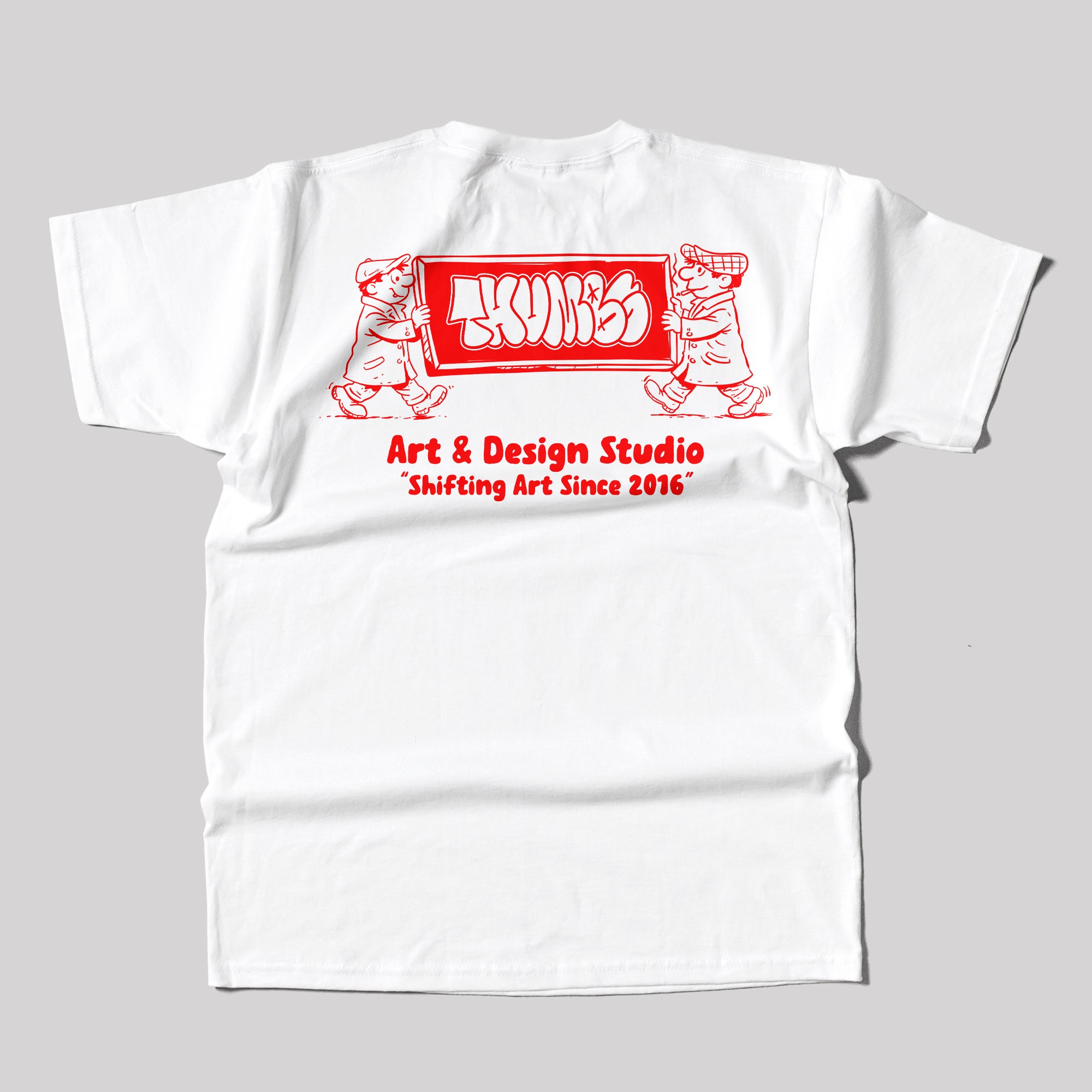 Thumbs Shifting Art T-Shirt in White