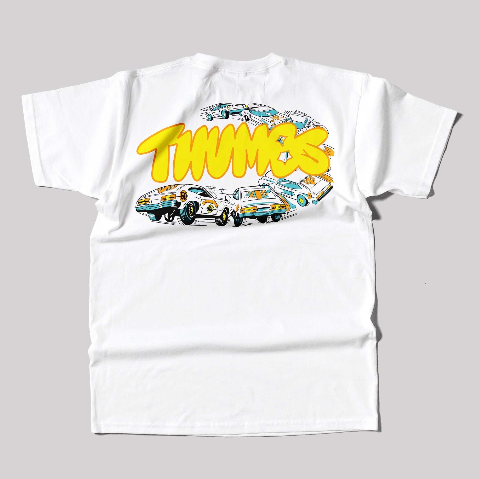 Thumbs Stock Car T-Shirt in White