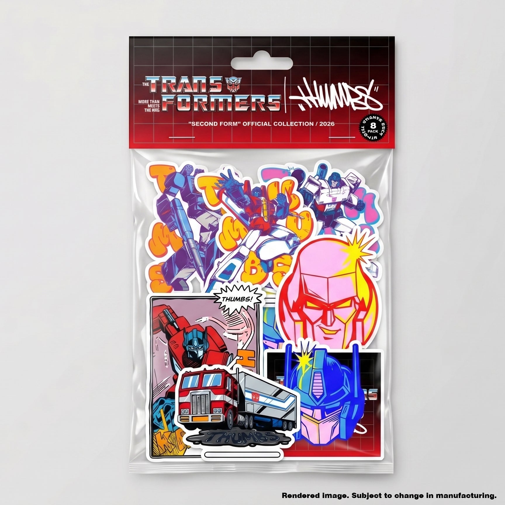 Transformers x Thumbs "Second Form" Official Sticker Pack