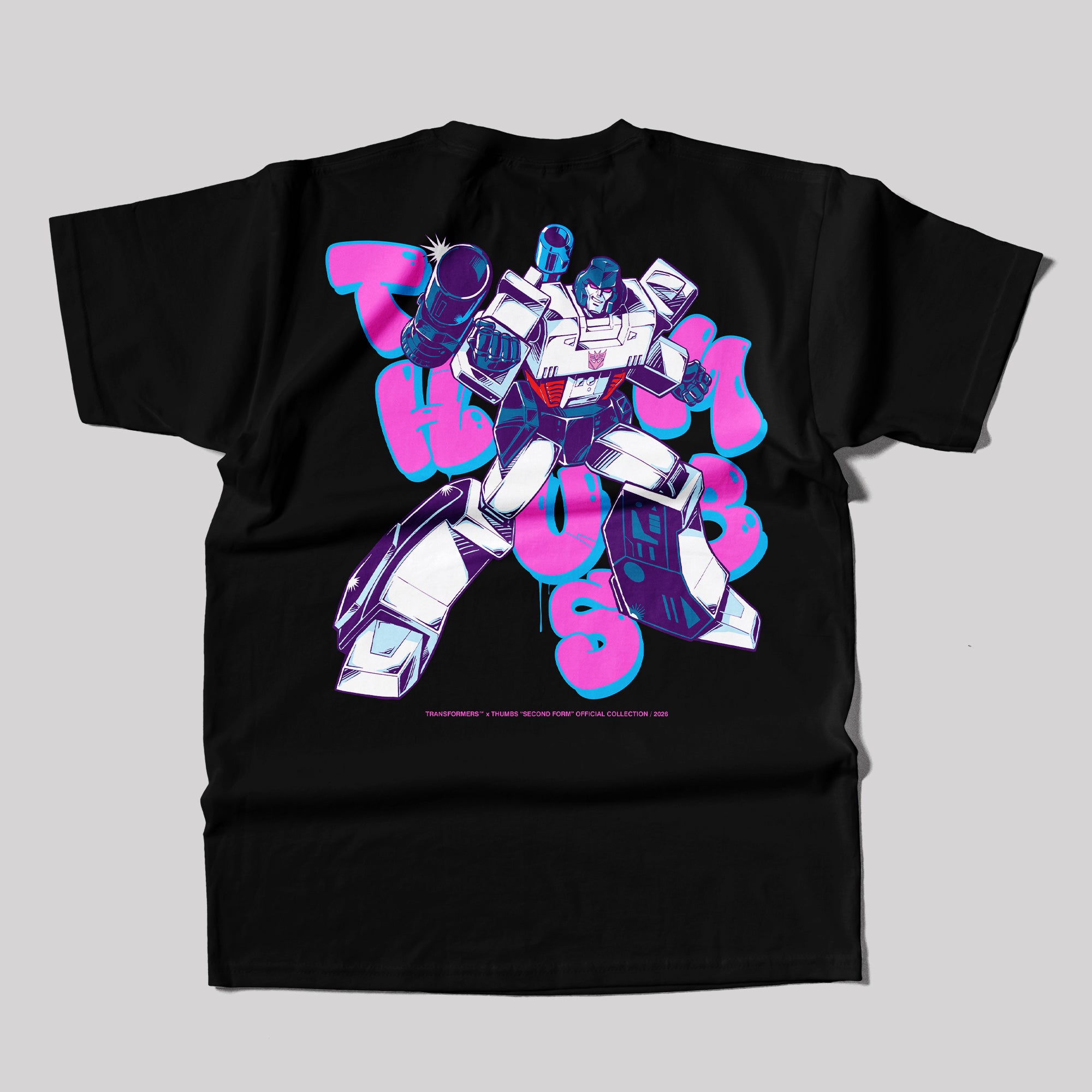 Transformers x Thumbs Megatron Aerosol T-Shirt in Black