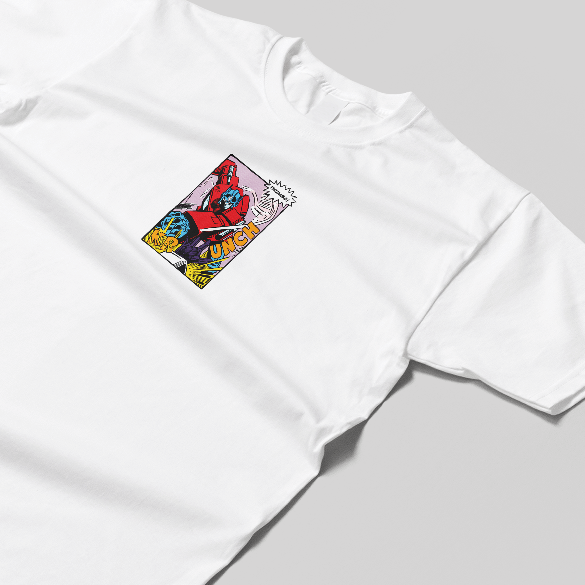 Transformers x Thumbs Optimus Prime Comic Panel T-Shirt in White