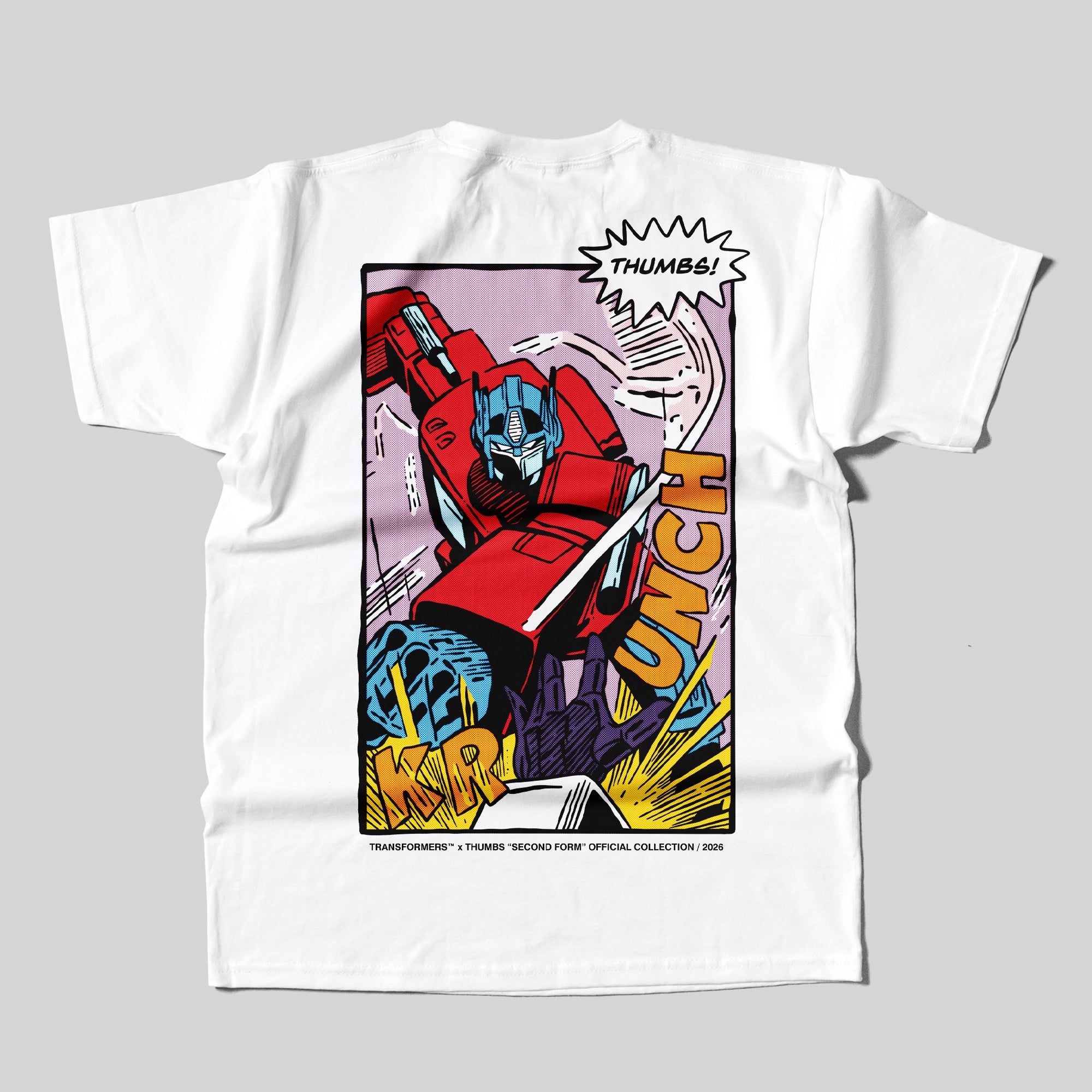Transformers x Thumbs Optimus Prime Comic Panel T-Shirt in White