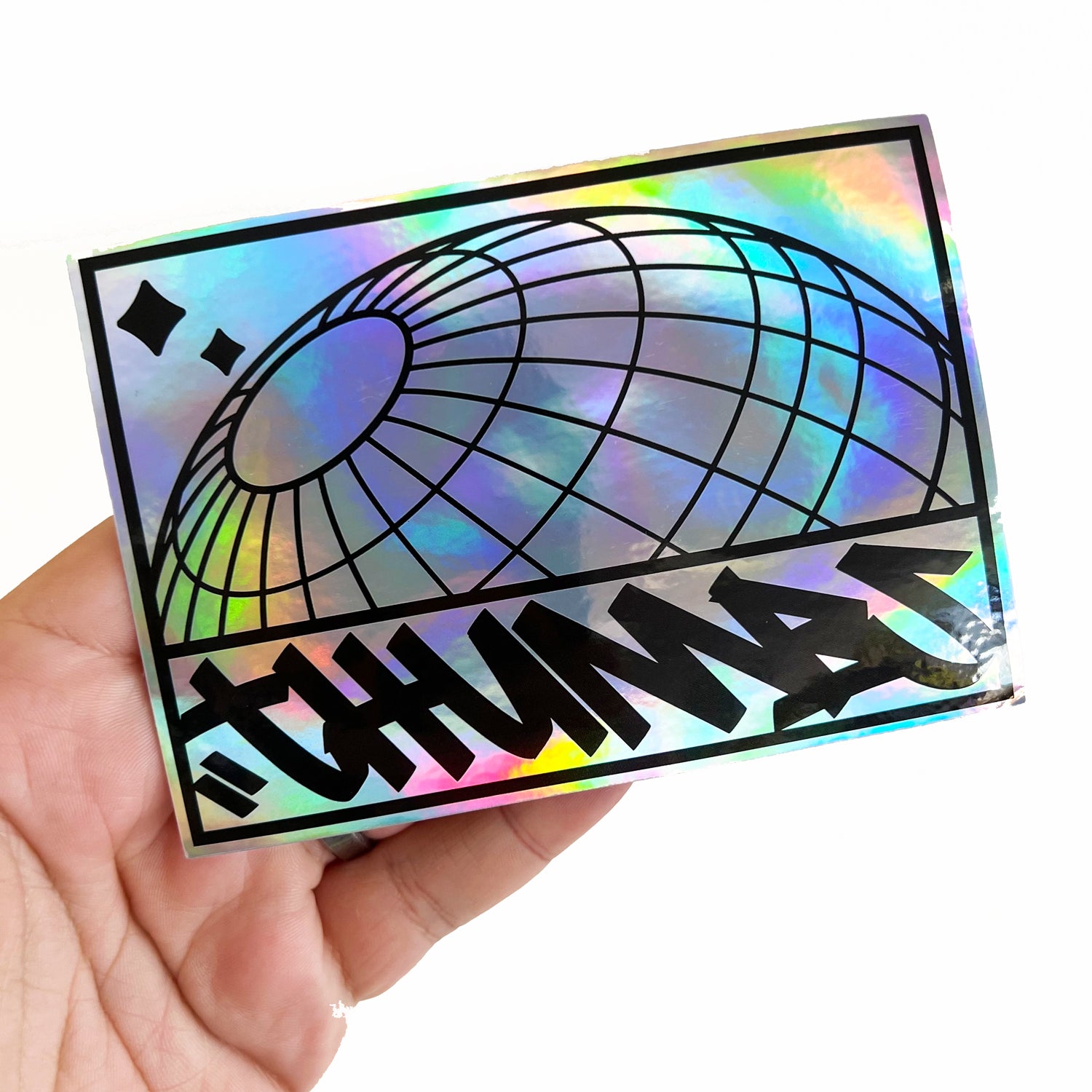 Thumbs Globe Logo Holofoil Sticker