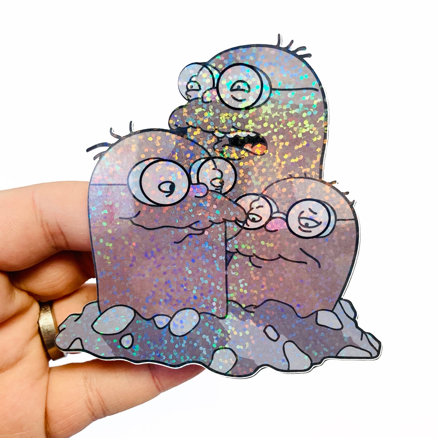 Dug Moleman Glitter Sticker